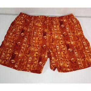 VTG Esprit Swim Shorts Men XL Campus Lined Trunks Board Swimsuit Orange Pockets